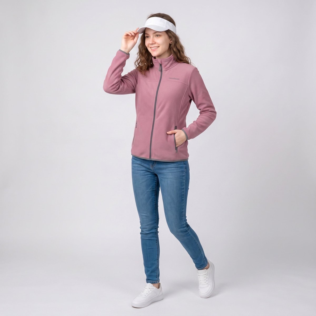 Chamarra de fleece para mujer con cuello alto y bolsillos | Greenlander - Greenlander