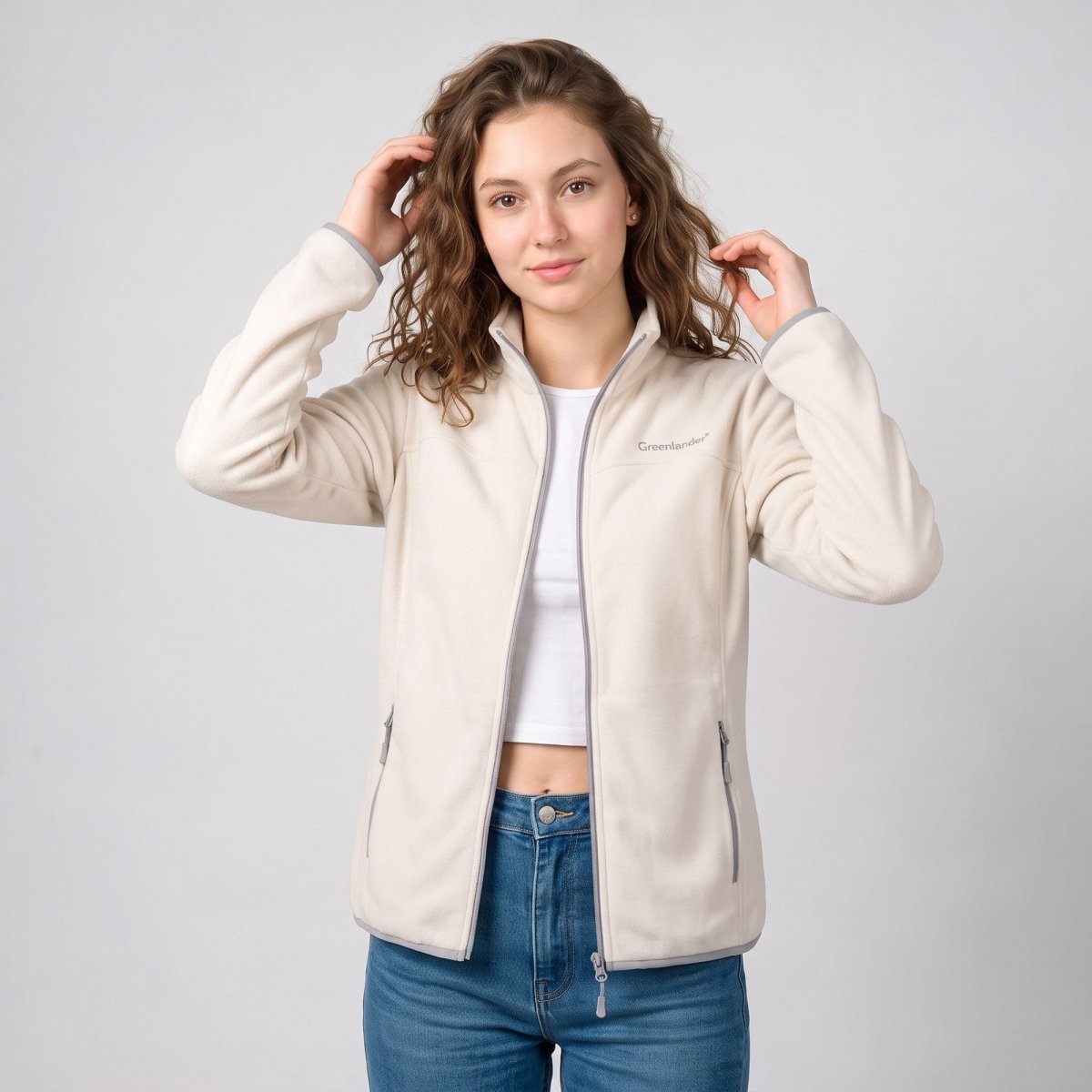 Chamarra de fleece para mujer con cuello alto y bolsillos | Greenlander - Greenlander