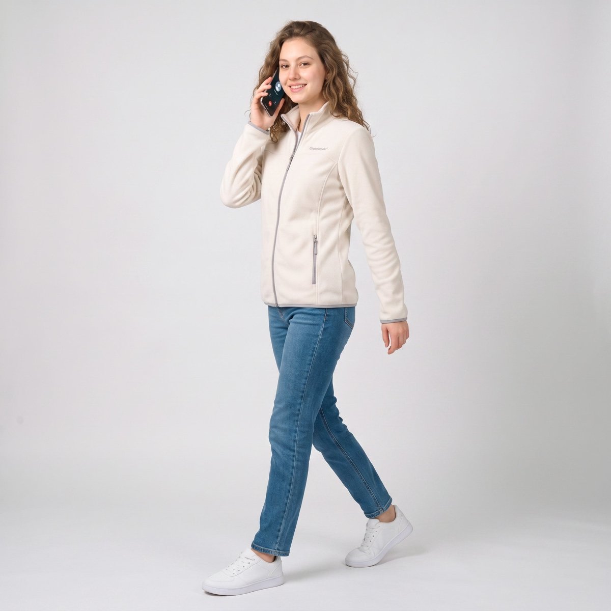 Chamarra de fleece para mujer con cuello alto y bolsillos | Greenlander - Greenlander