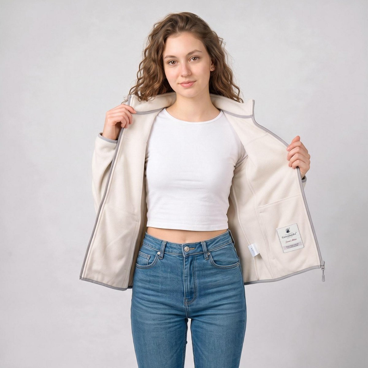 Chamarra de fleece para mujer con cuello alto y bolsillos | Greenlander - Greenlander