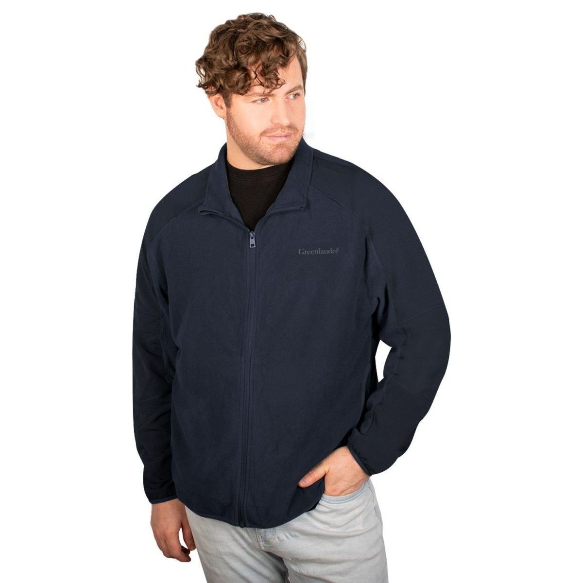 Chamarra de fleece plus size para hombre con bolsillos y mangas raglan Greenlander - Greenlander