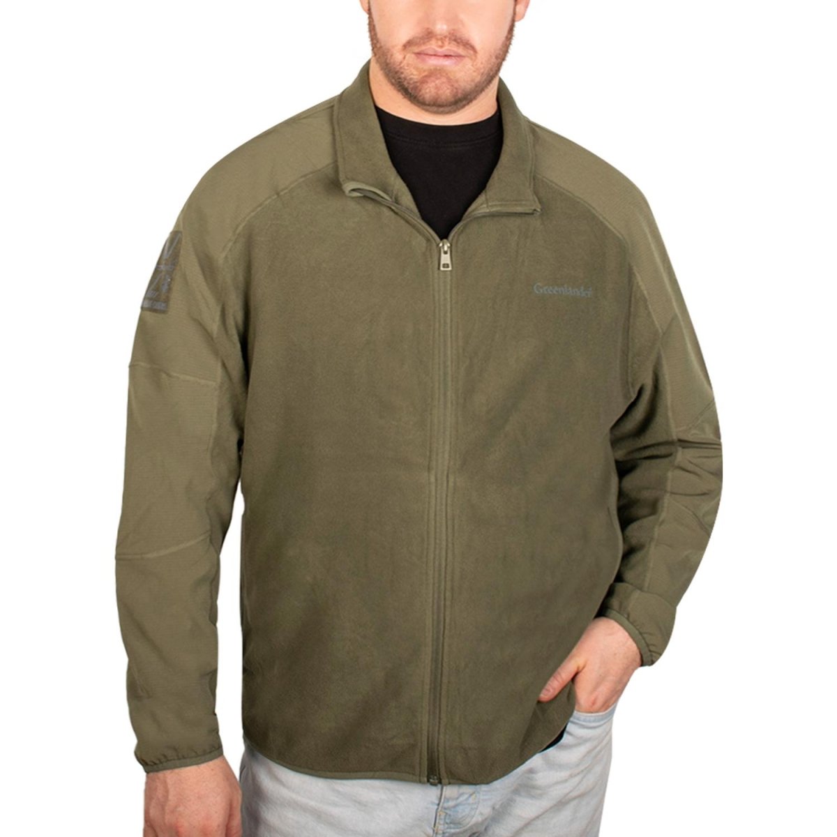 Chamarra de fleece plus size para hombre con bolsillos y mangas raglan Greenlander - Greenlander