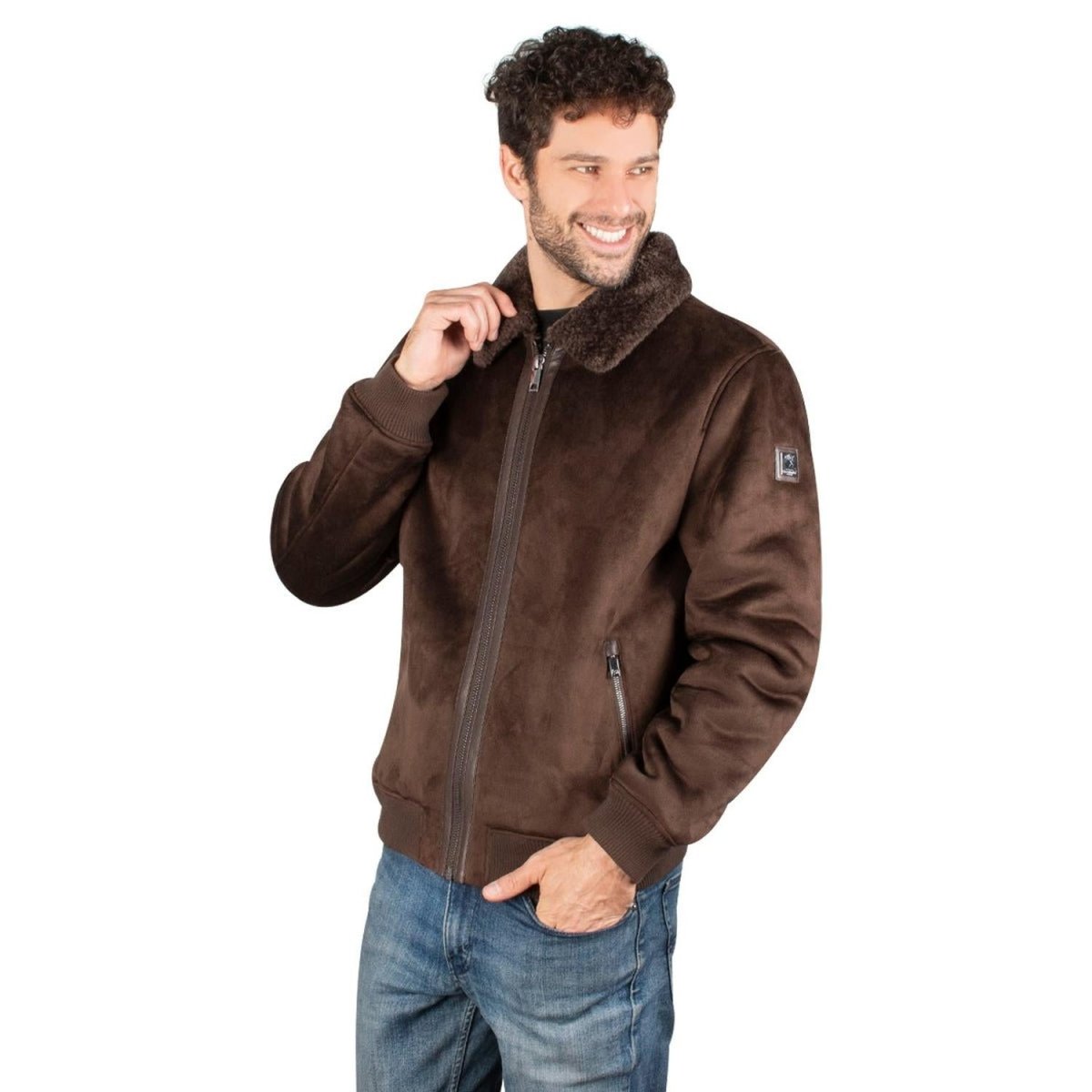 Chamarra De Gamuza Cuello Fur Hombre - Greenlander
