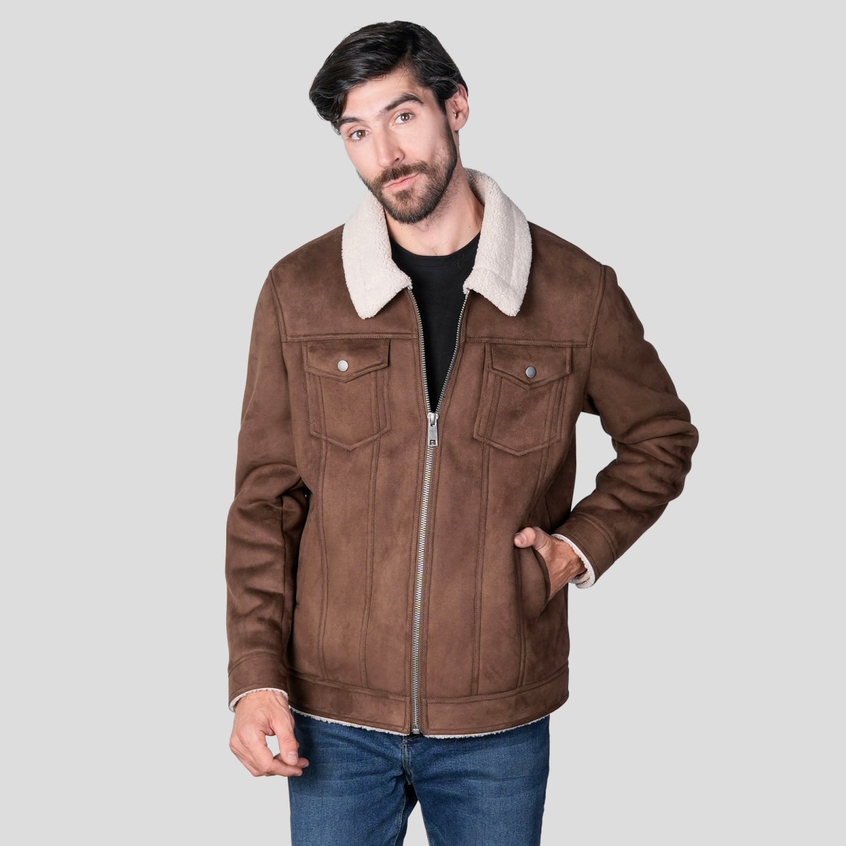 Chamarra de Gamuza para Hombre con Forro de Borrega | Greenlander - Greenlander
