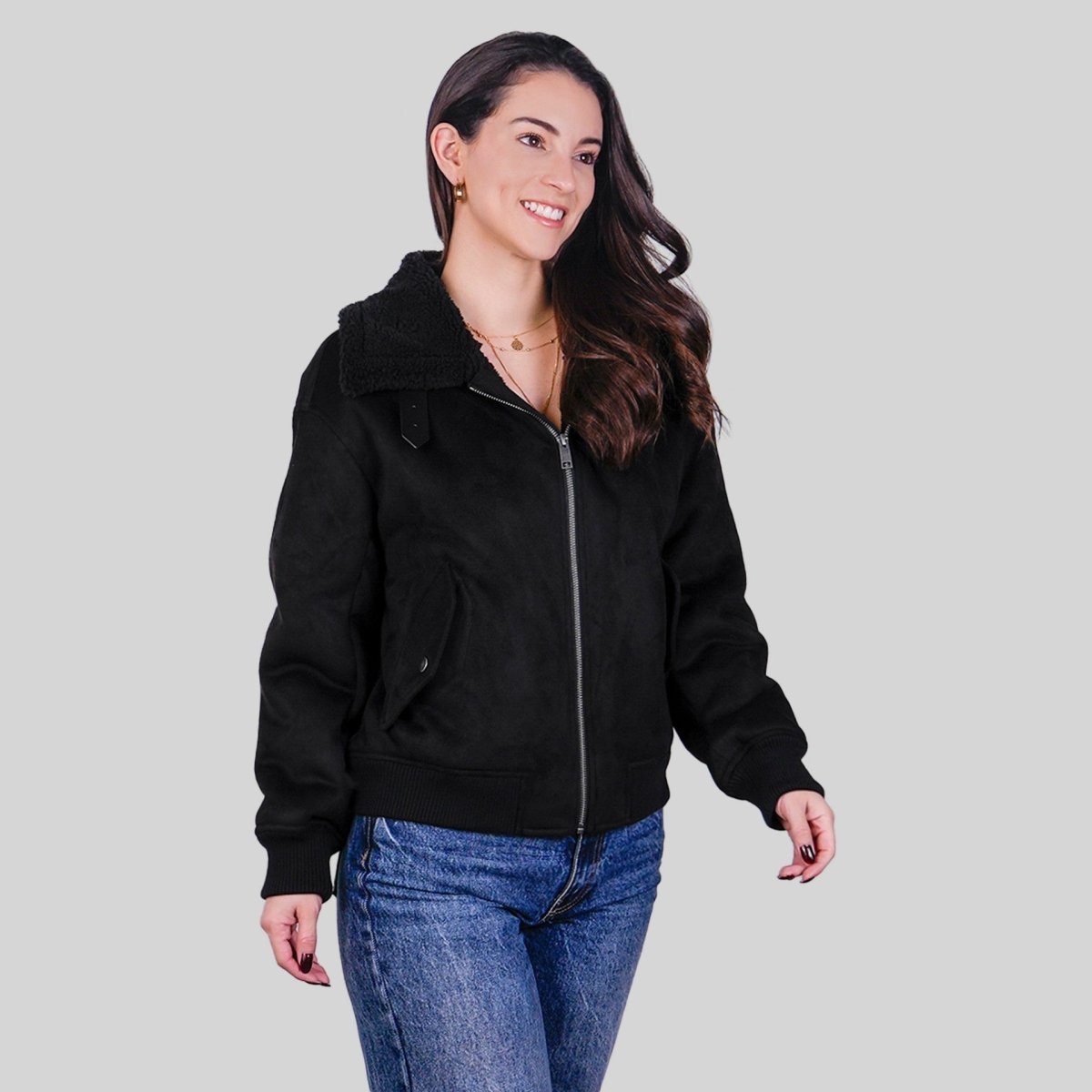 Chamarra de Gamuza para Mujer con Cuello de Peluche | Greenlander - Greenlander