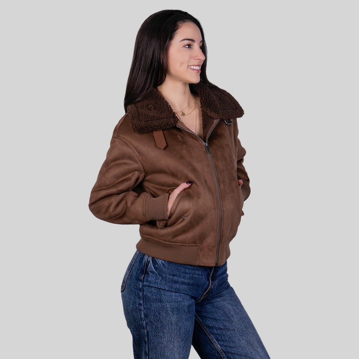 Chamarra de Gamuza para Mujer con Cuello de Peluche | Greenlander - Greenlander