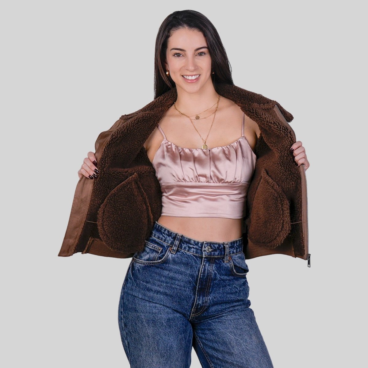 Chamarra de Gamuza para Mujer con Cuello de Peluche | Greenlander - Greenlander