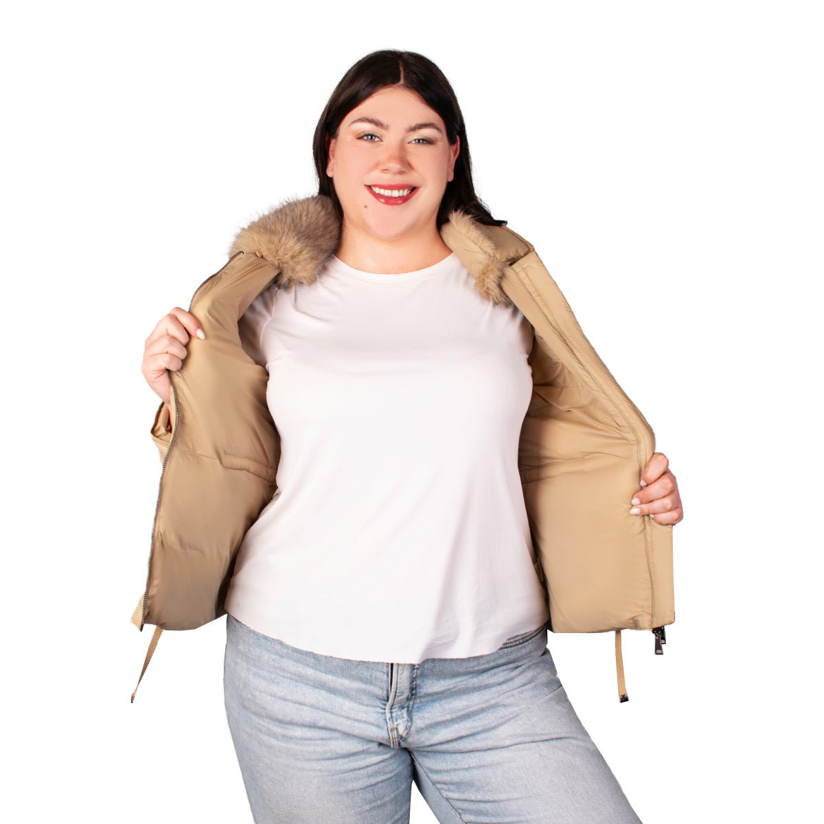 Chamarra De Pluma Capitonada Mujer Plus Size - The Original Greenlander