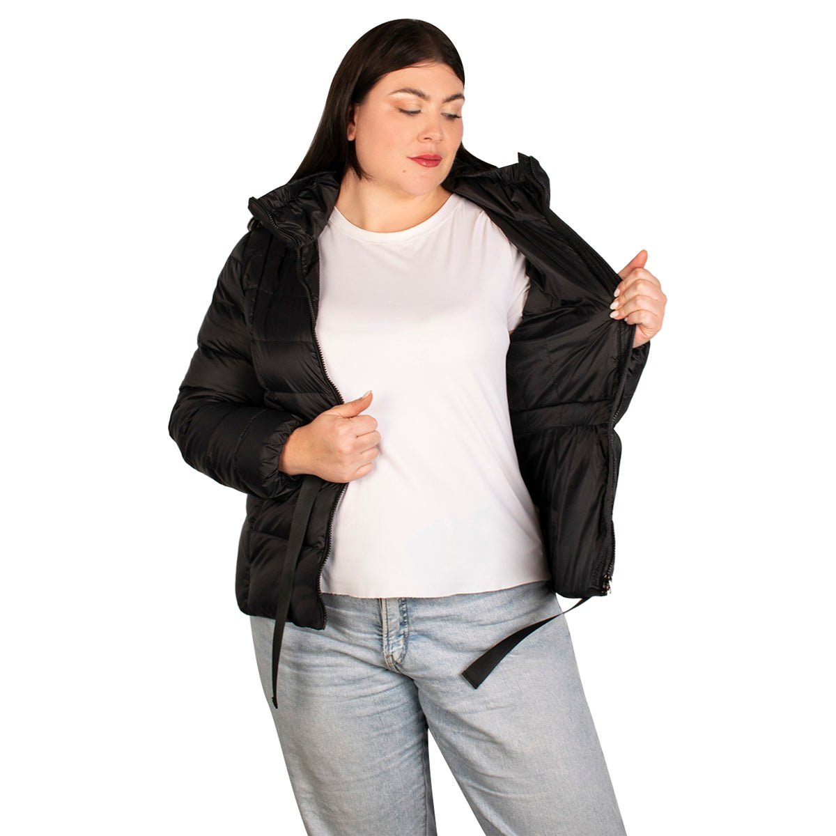 Chamarra De Pluma Capitonada Mujer Plus Size - The Original Greenlander