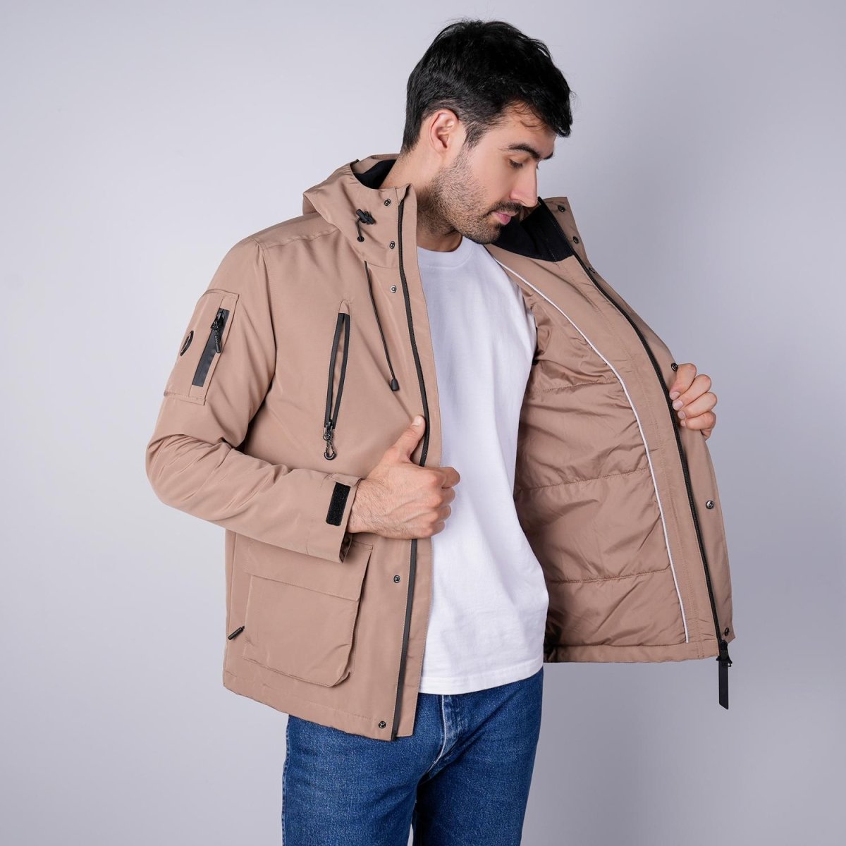 Chamarra de poliéster para hombre con capucha y múltiples bolsillos Greenlander - Greenlander