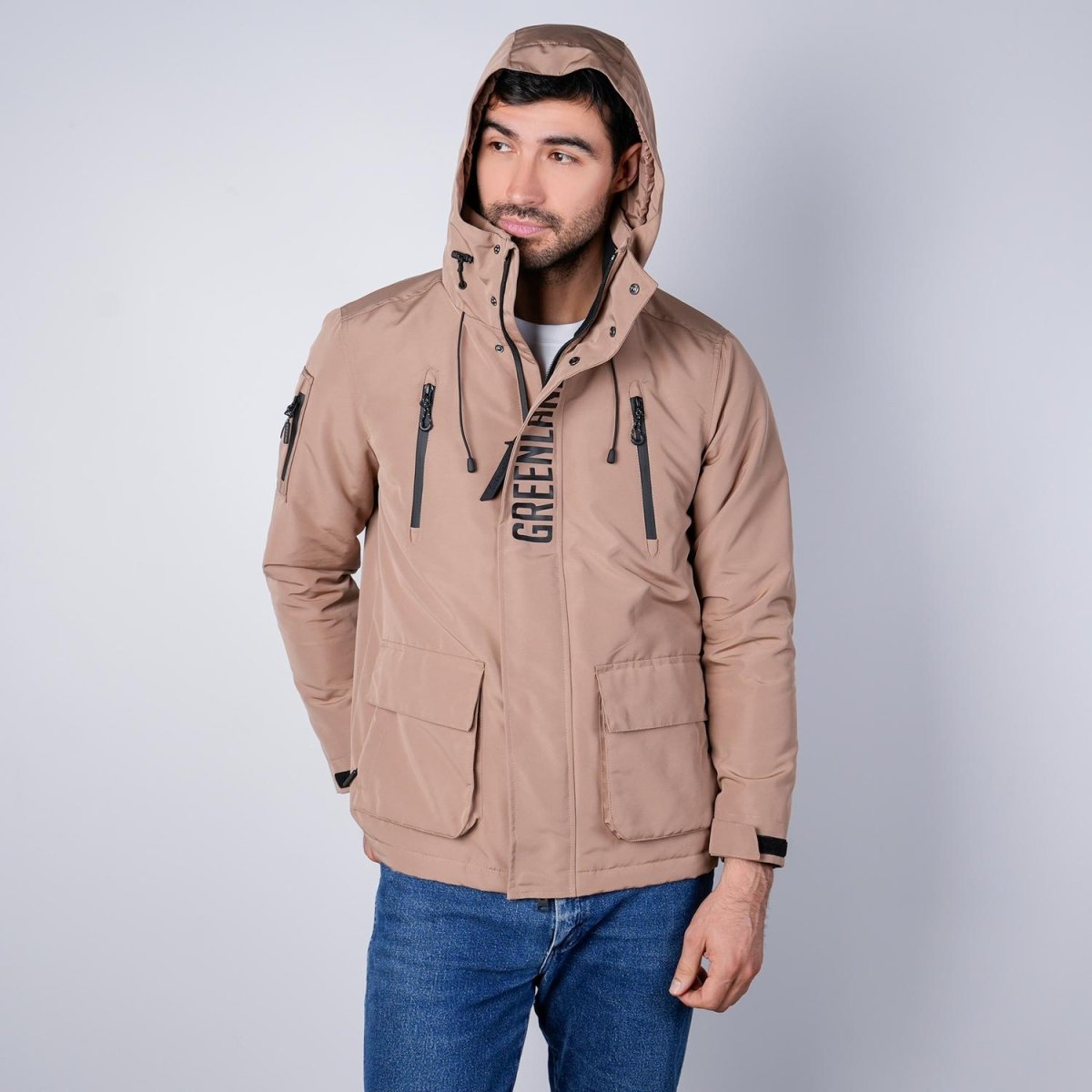 Chamarra de poliéster para hombre con capucha y múltiples bolsillos Greenlander - Greenlander