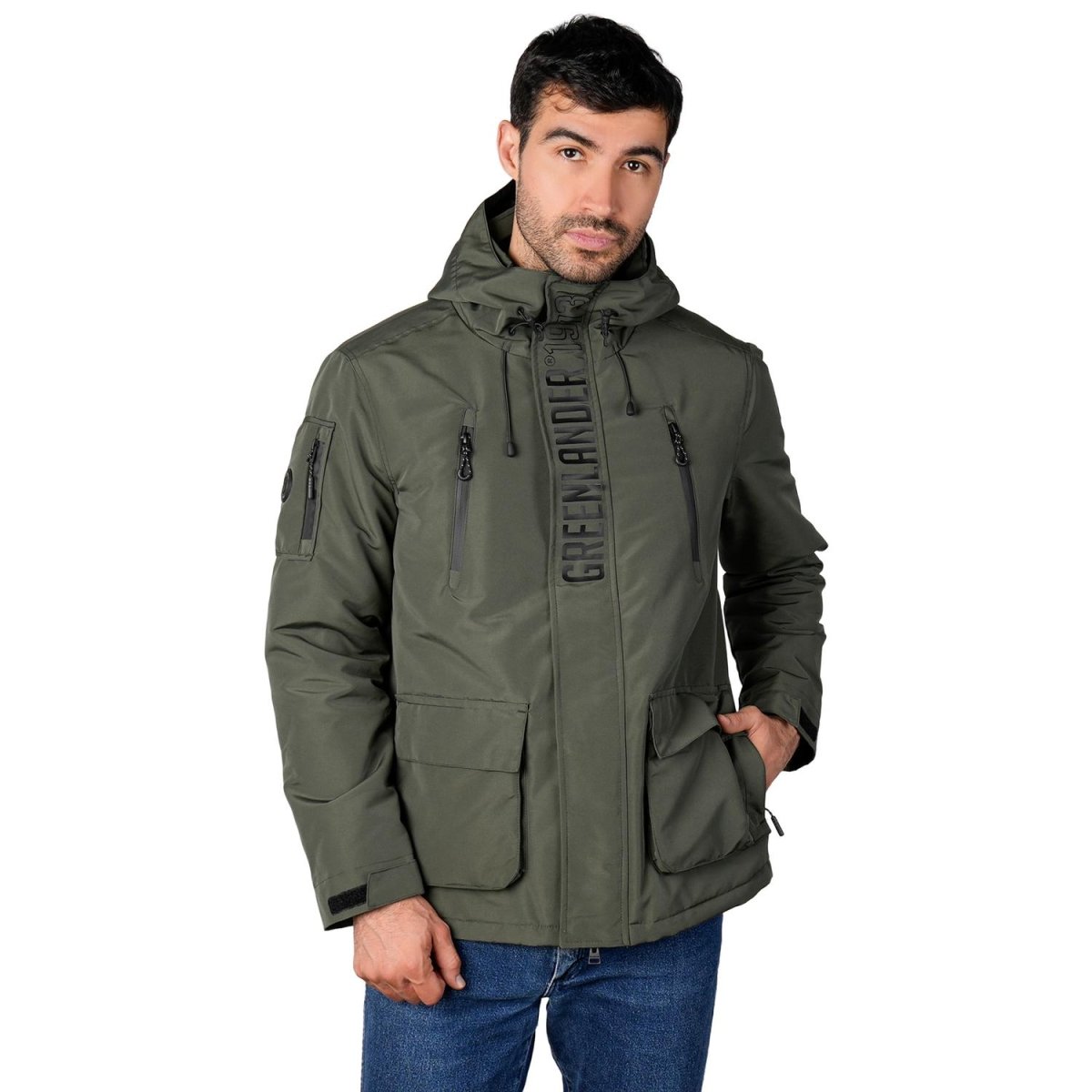 Chamarra de poliéster para hombre con capucha y múltiples bolsillos Greenlander - Greenlander