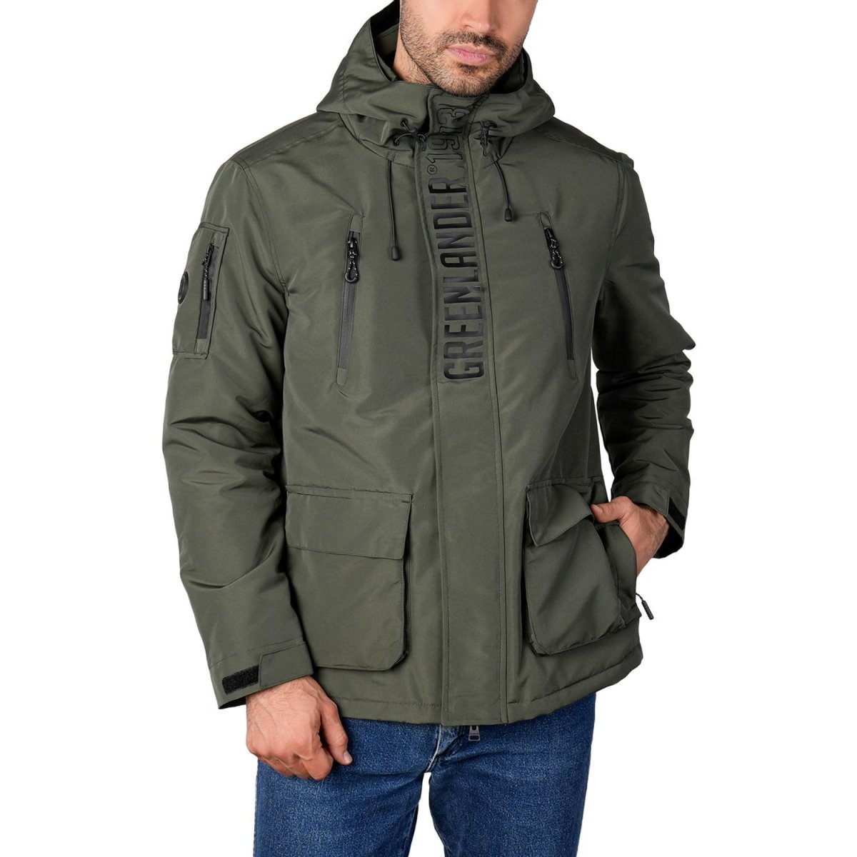 Chamarra de poliéster para hombre con capucha y múltiples bolsillos Greenlander - Greenlander