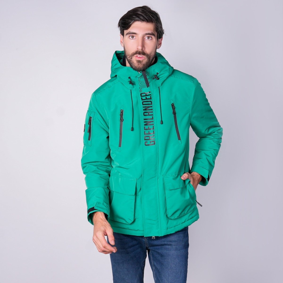 Chamarra de Poliéster para Hombre con Gorro y Bolsillos | Greenlander - Greenlander