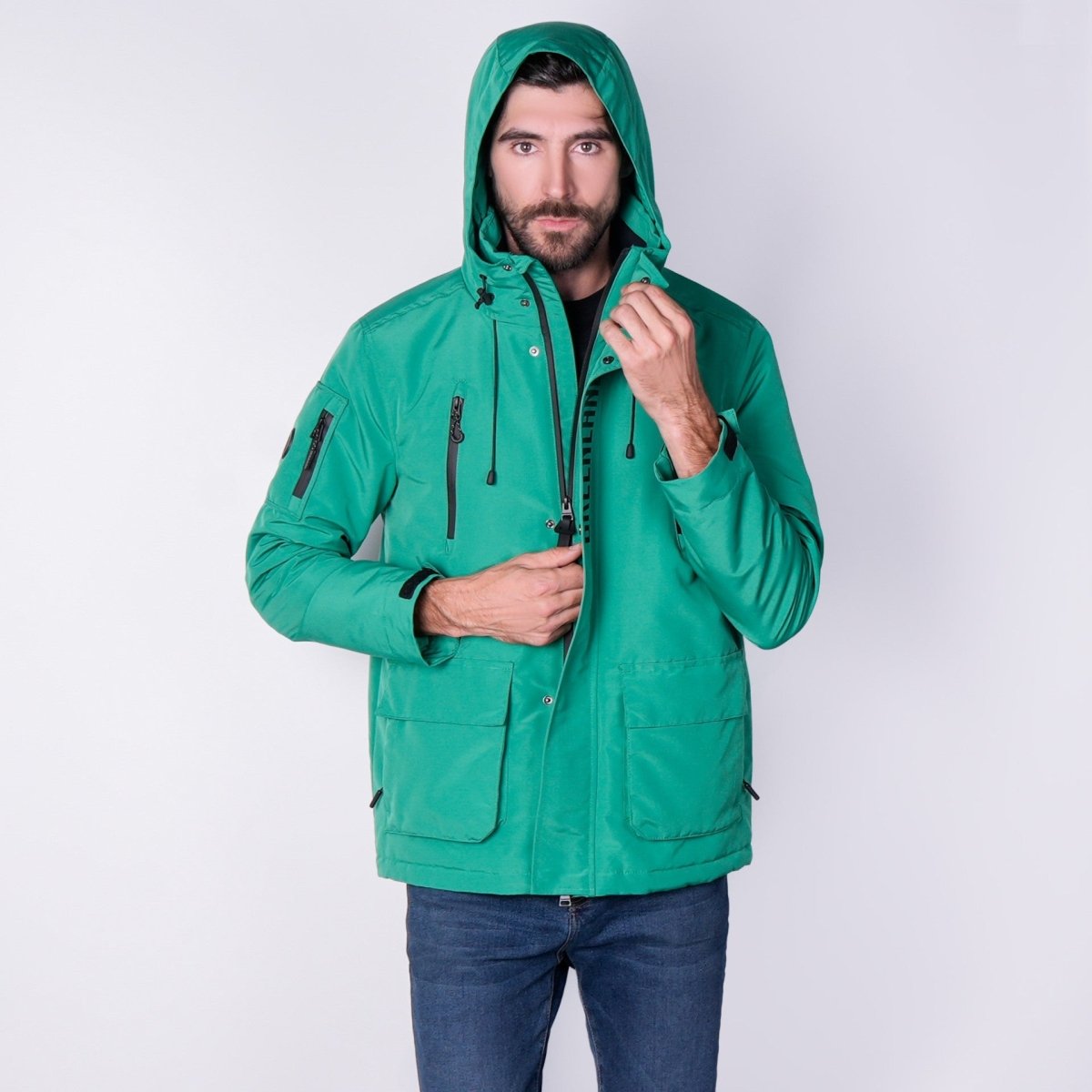 Chamarra de Poliéster para Hombre con Gorro y Bolsillos | Greenlander - Greenlander