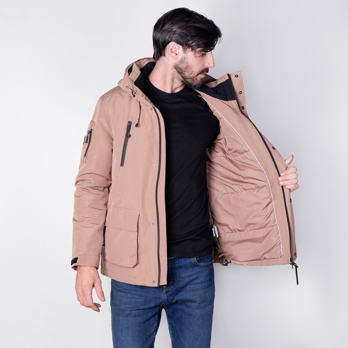 Chamarra de Poliéster para Hombre con Gorro y Bolsillos | Greenlander - Greenlander