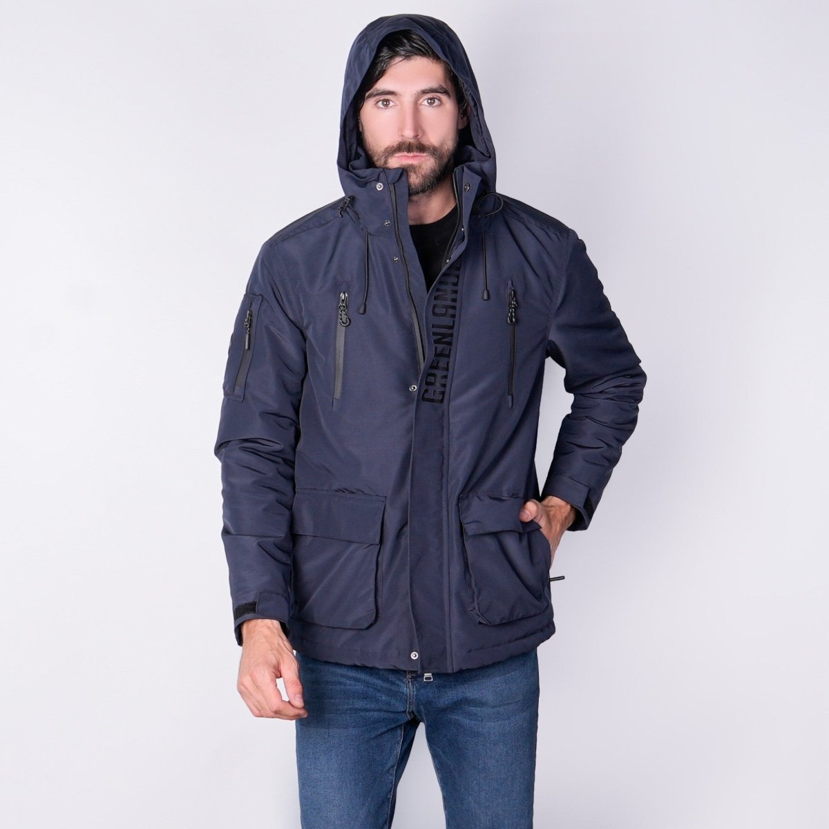 Chamarra de Poliéster para Hombre con Gorro y Bolsillos | Greenlander - Greenlander