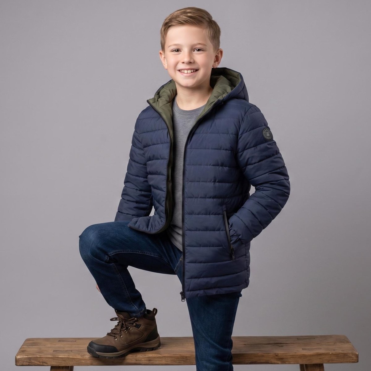 Chamarra doble vista plus size para niño con capucha Greenlander - Greenlander