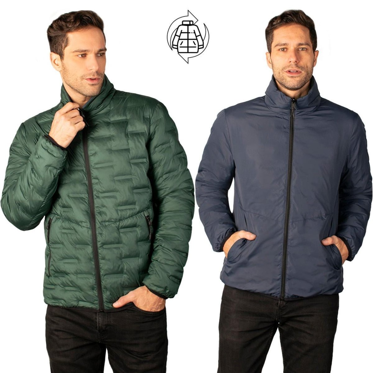 Chamarra Doblevista Capitonada Con Termo Sellado Greenlander Hombre - Greenlander