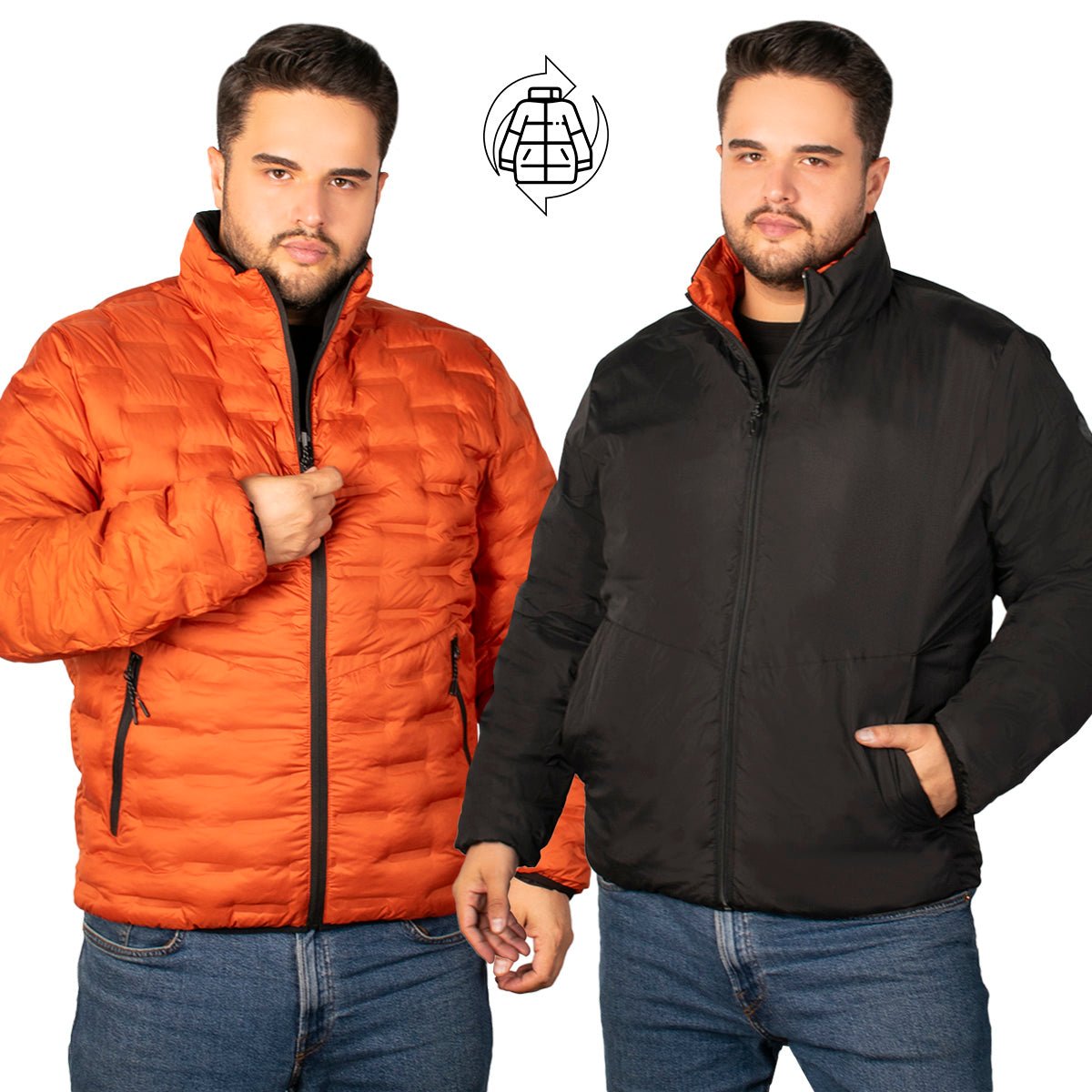 Chamarra Doblevista Capitonada Con Termo Sellado Greenlander Hombre Plus Size - The Original Greenlander