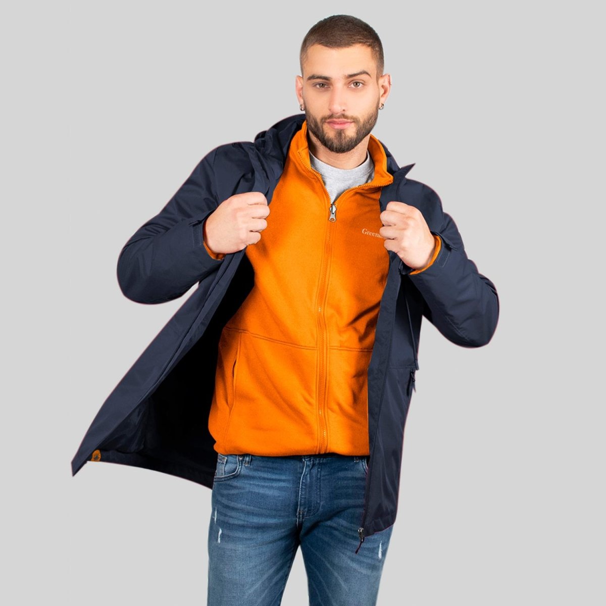 Chamarra dos en una para hombre con bolsillos al costado Greenlander - Greenlander