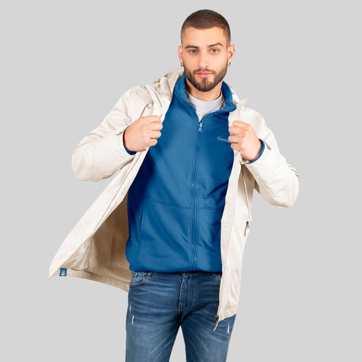 Chamarra dos en una para hombre con bolsillos al costado Greenlander - Greenlander