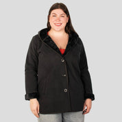 Chamarra Fleece larga plus size para mujer con capucha Greenlander - Greenlander