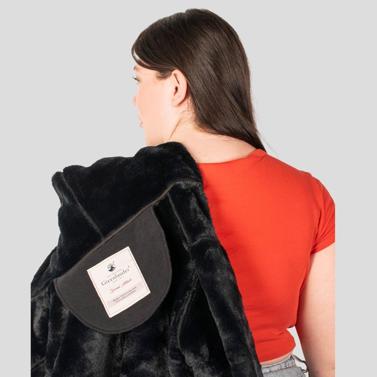 Chamarra Fleece larga plus size para mujer con capucha Greenlander - Greenlander