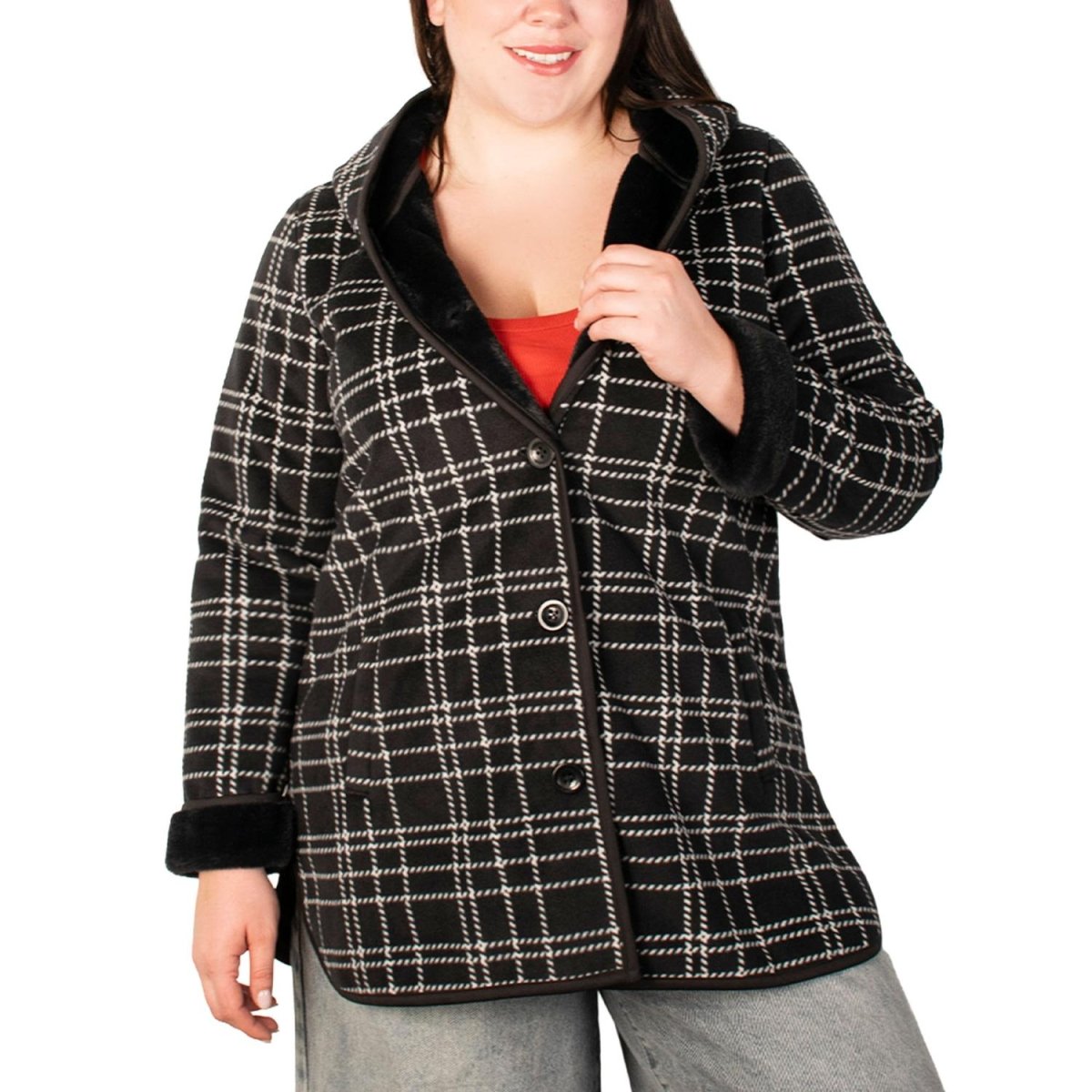 Chamarra Fleece larga plus size para mujer con capucha Greenlander - Greenlander