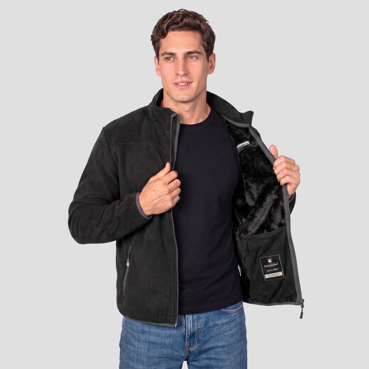 Chamarra Fleece para Hombre con Interior de Fur, Cuello Alto y Bolsillos | Greenlander - Greenlander