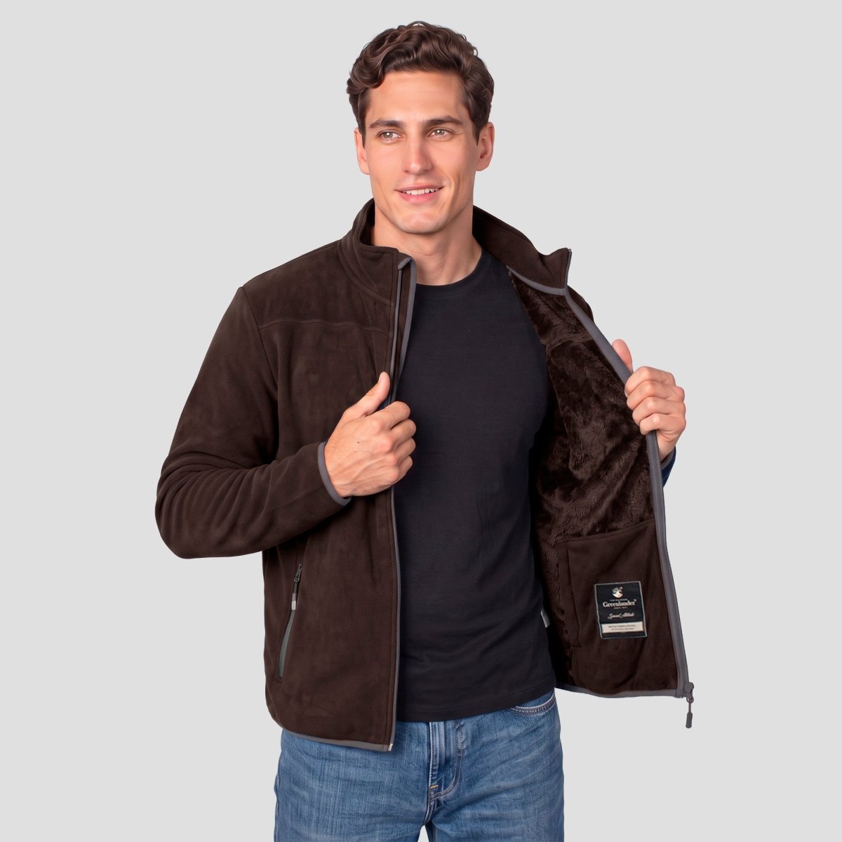 Chamarra Fleece para Hombre con Interior de Fur, Cuello Alto y Bolsillos | Greenlander - Greenlander
