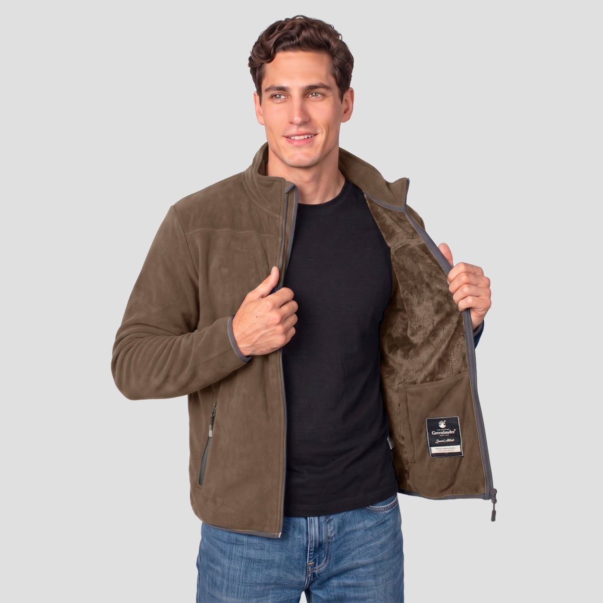 Chamarra Fleece para Hombre con Interior de Fur, Cuello Alto y Bolsillos | Greenlander - Greenlander