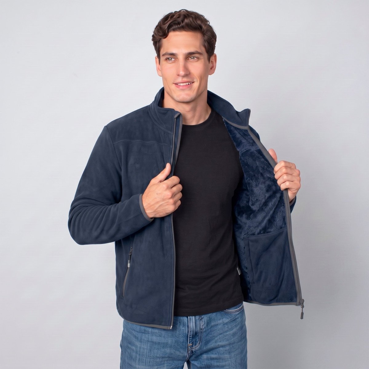 Chamarra Fleece para Hombre con Interior de Fur, Cuello Alto y Bolsillos | Greenlander - Greenlander