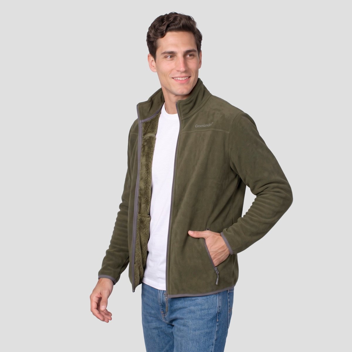 Chamarra Fleece para Hombre con Interior de Fur, Cuello Alto y Bolsillos | Greenlander - Greenlander