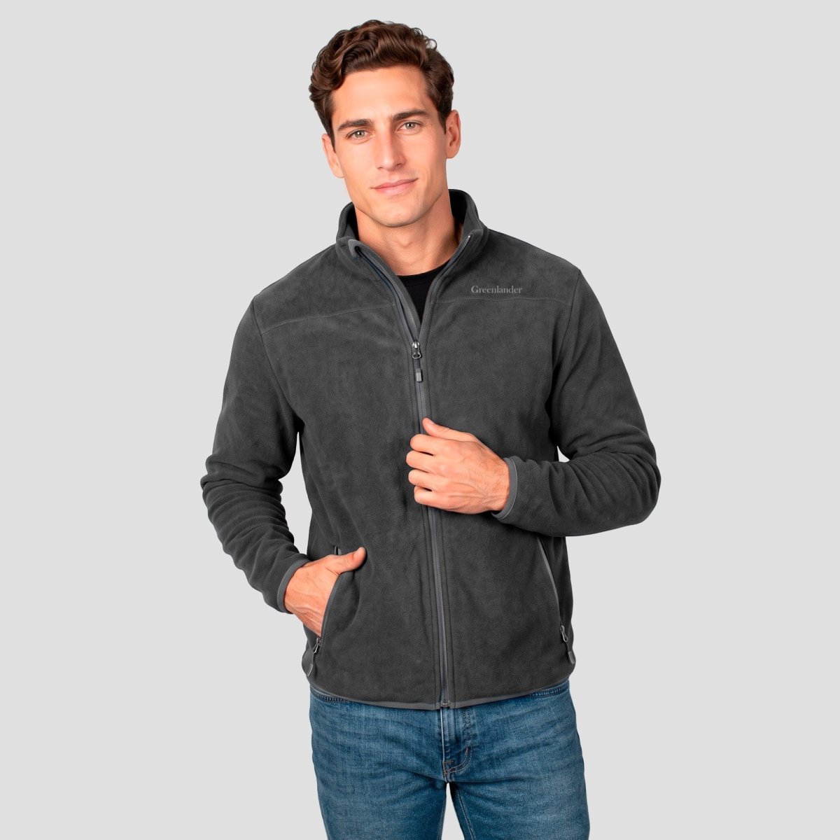 Chamarra Fleece para Hombre con Interior de Fur, Cuello Alto y Bolsillos | Greenlander - Greenlander