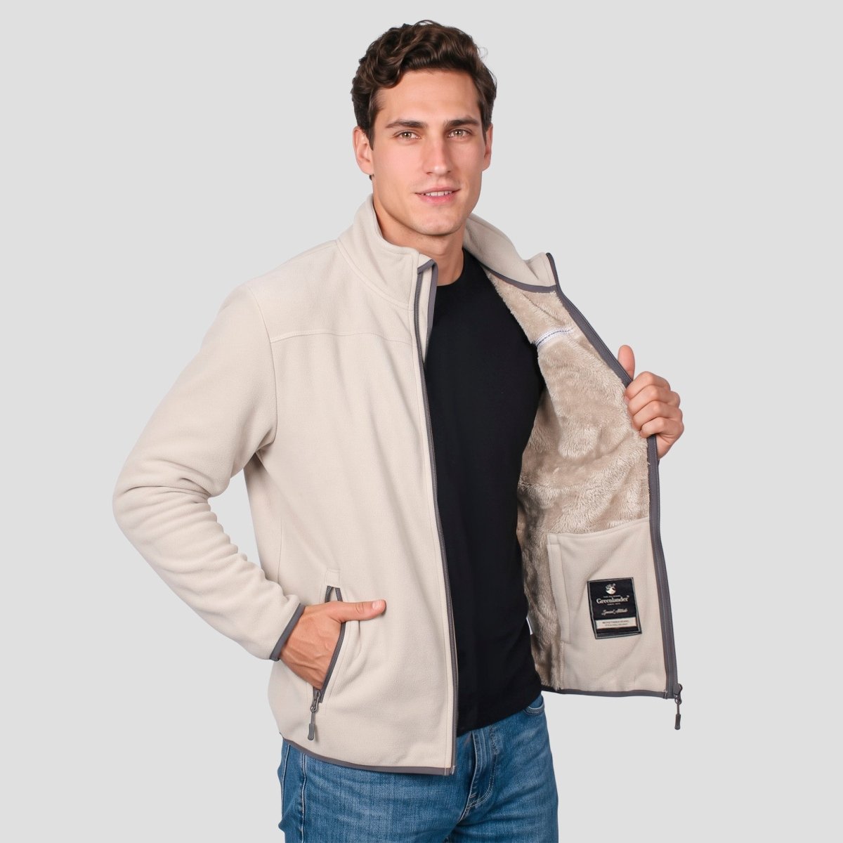 Chamarra Fleece para Hombre con Interior de Fur, Cuello Alto y Bolsillos | Greenlander - Greenlander
