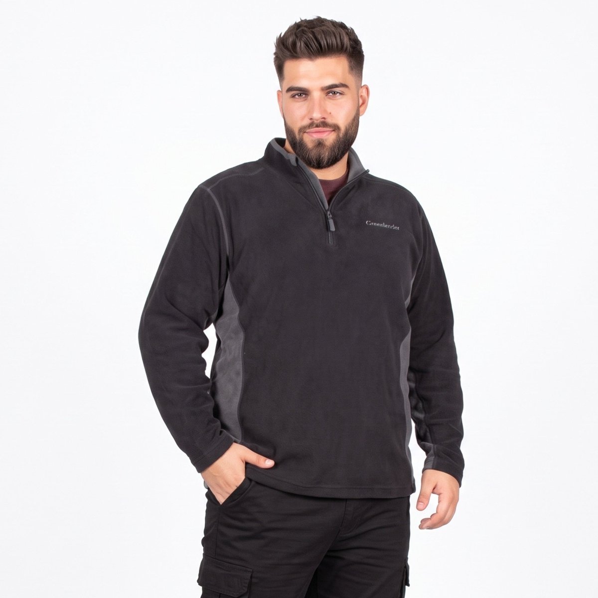 Chamarra Fleece para Hombre con Medio Cierre y Cuello Alto | Greenlander - Greenlander