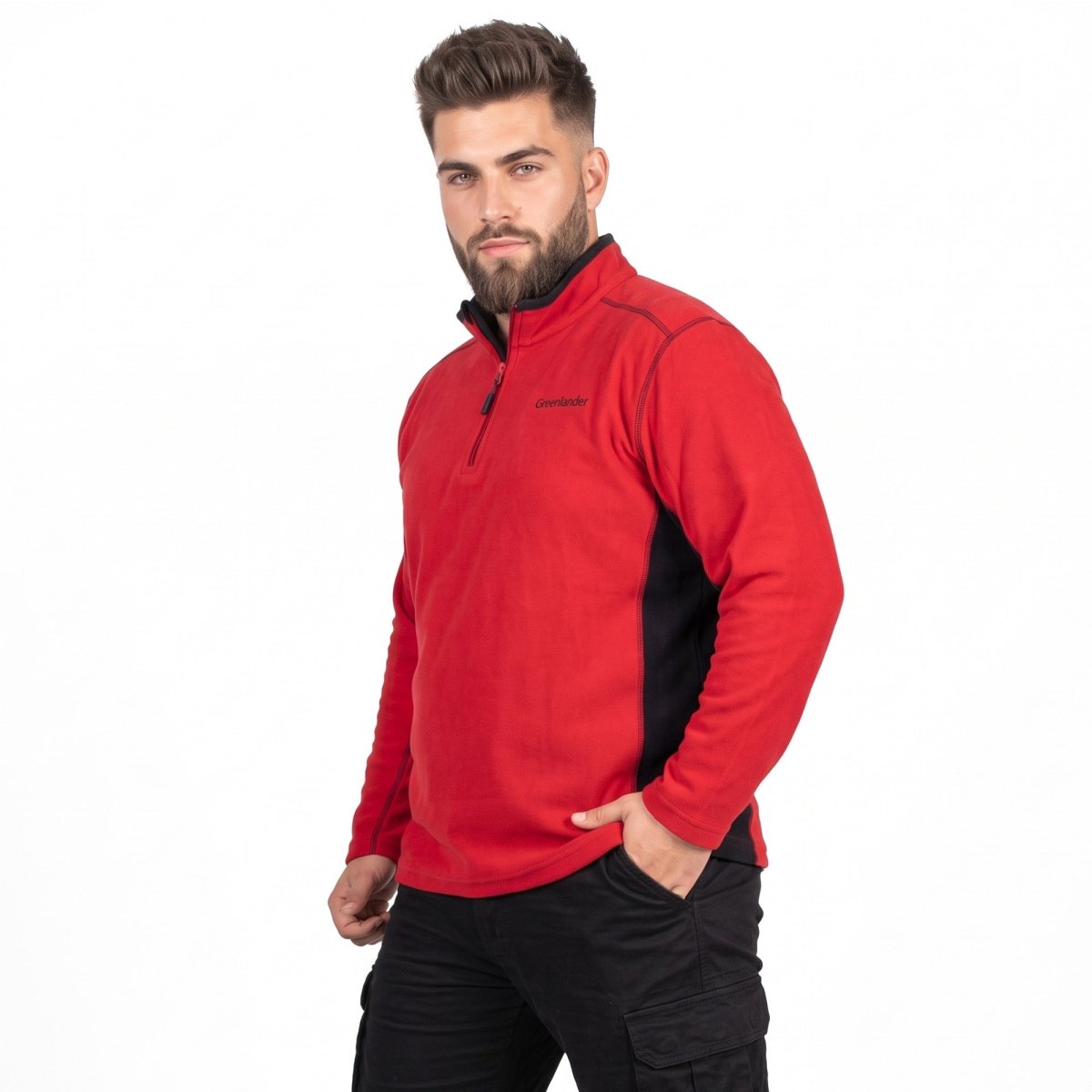 Chamarra Fleece para Hombre con Medio Cierre y Cuello Alto | Greenlander - Greenlander