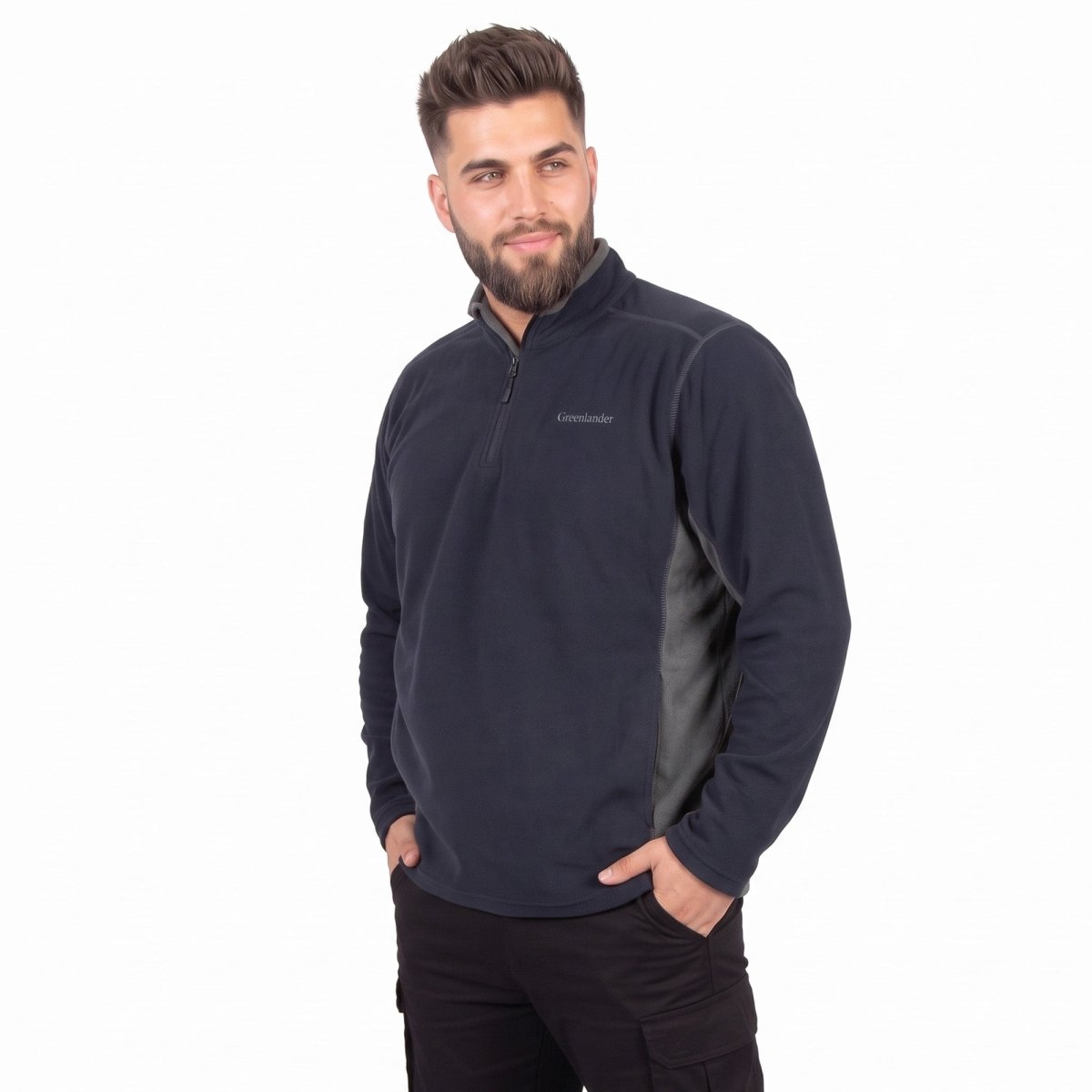 Chamarra Fleece para Hombre con Medio Cierre y Cuello Alto | Greenlander - Greenlander