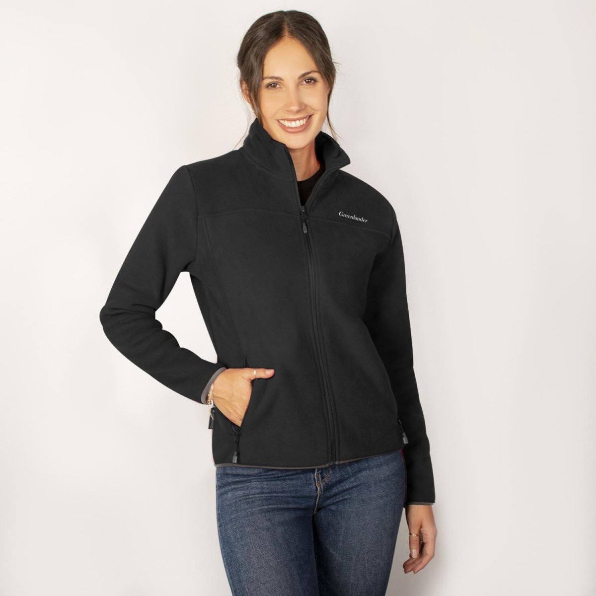 Chamarra fleece para mujer con cuello alto y bolsillos Greenlander - Greenlander