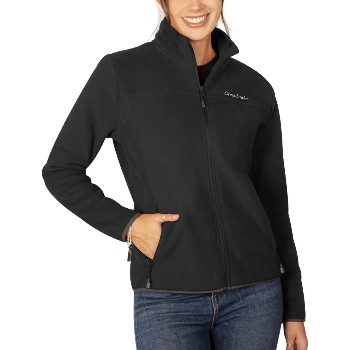 Chamarra fleece para mujer con cuello alto y bolsillos Greenlander - Greenlander