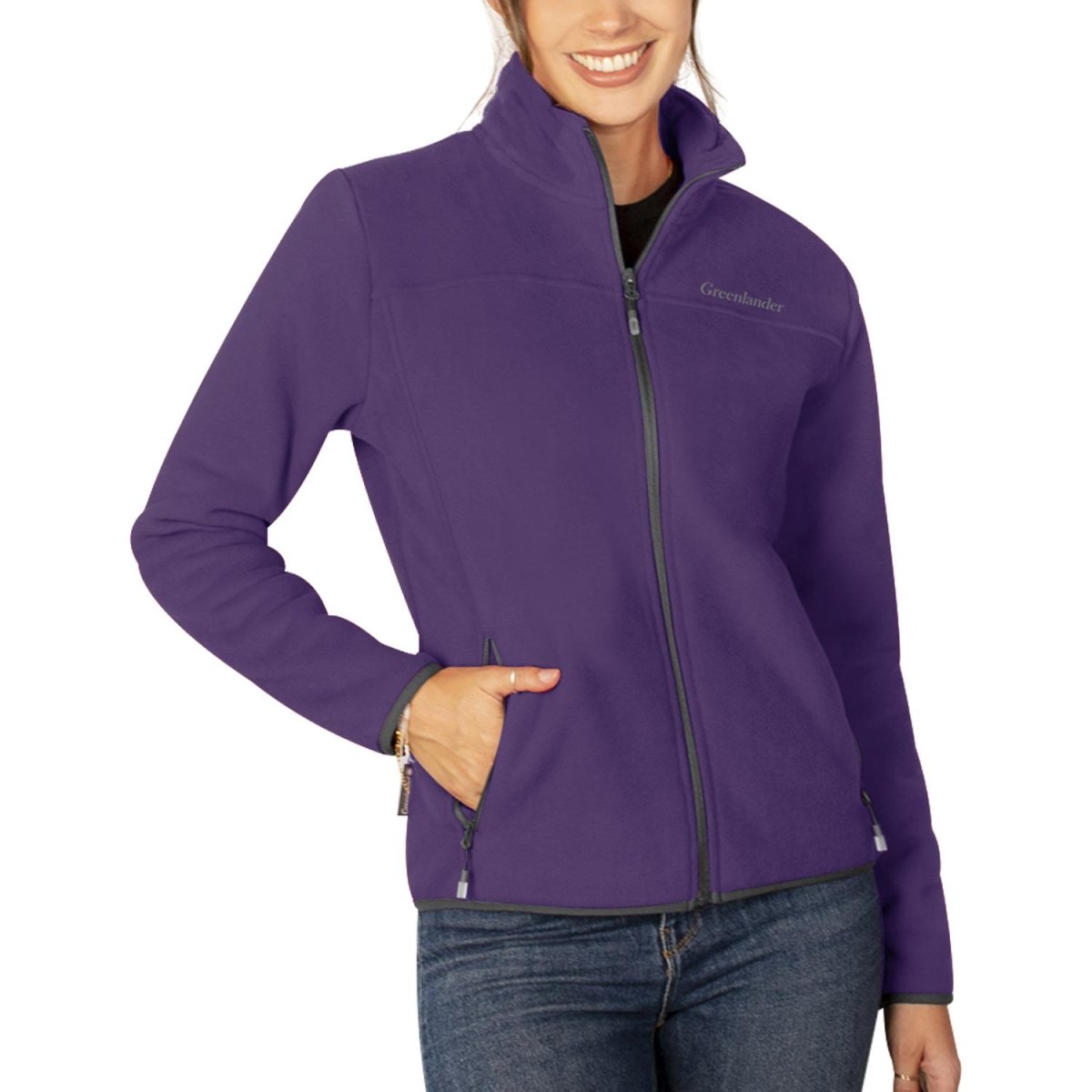 Chamarra fleece para mujer con cuello alto y bolsillos Greenlander - Greenlander