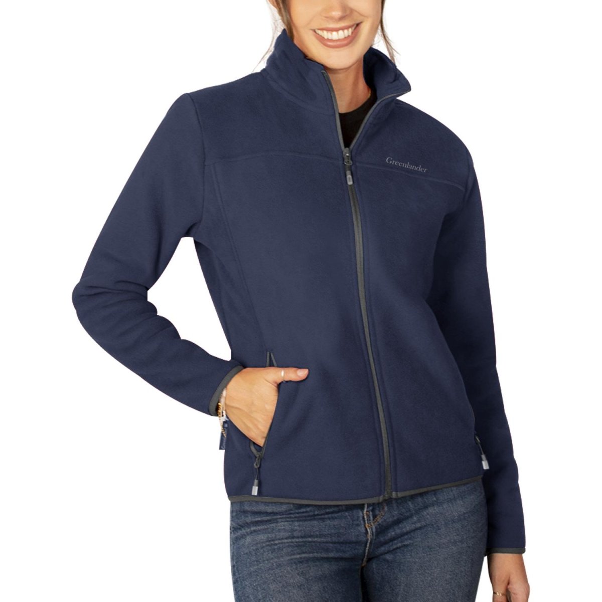 Chamarra fleece para mujer con cuello alto y bolsillos Greenlander - Greenlander
