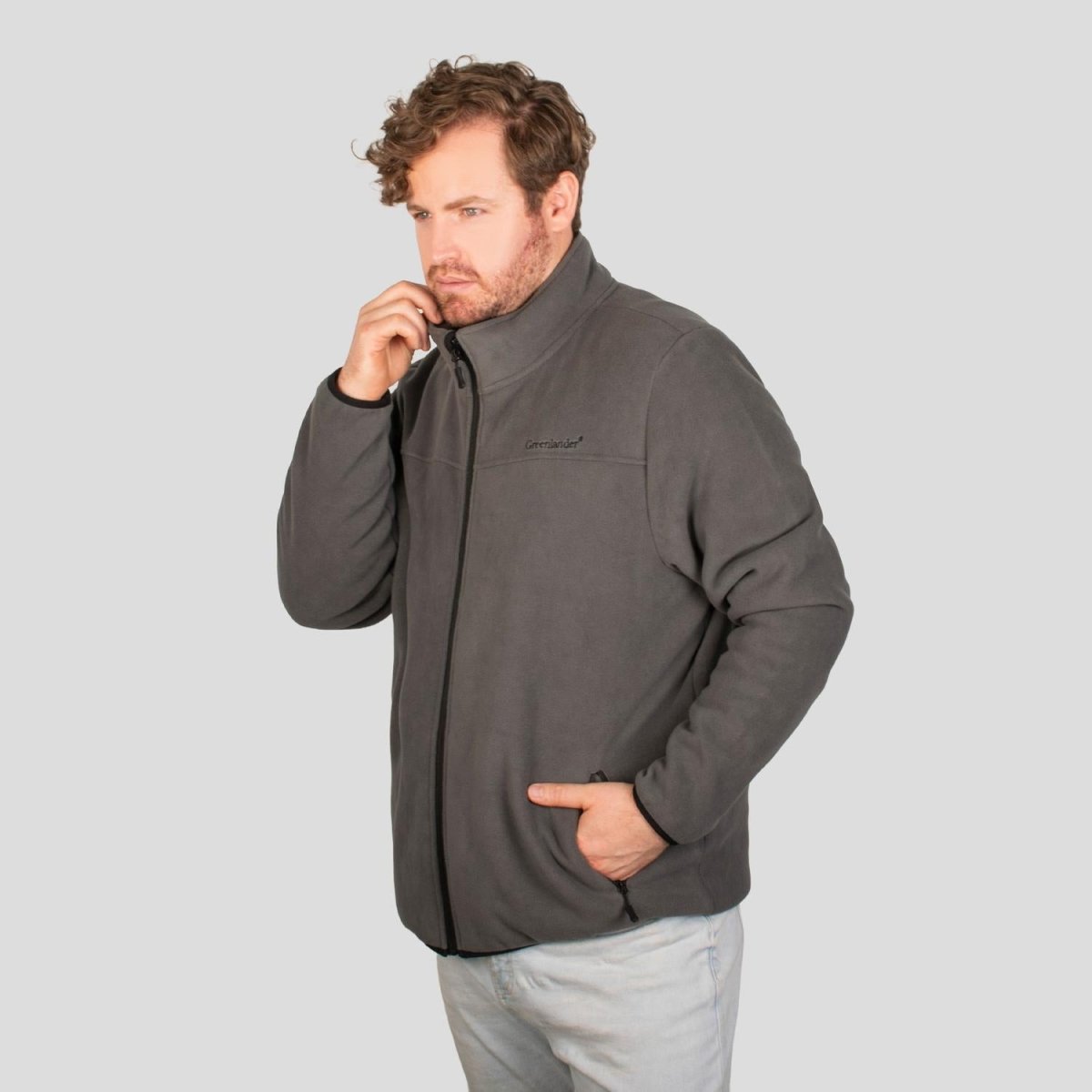 Chamarra fleece plus size para hombre con cuello alto y bolsillos Greenlander - Greenlander