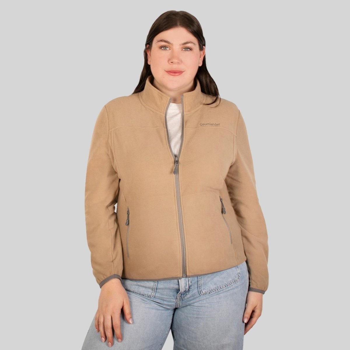 Chamarra fleece plus size para mujer con cuello alto y bolsillos Greenlander - Greenlander