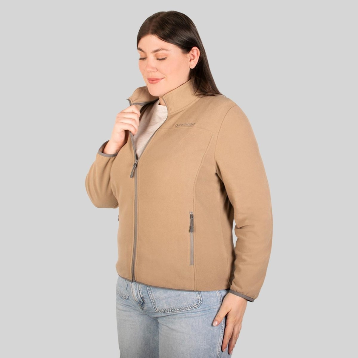 Chamarra fleece plus size para mujer con cuello alto y bolsillos Greenlander - Greenlander