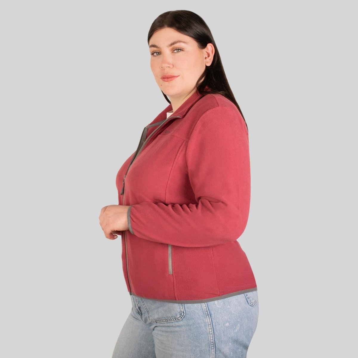 Chamarra fleece plus size para mujer con cuello alto y bolsillos Greenlander - Greenlander