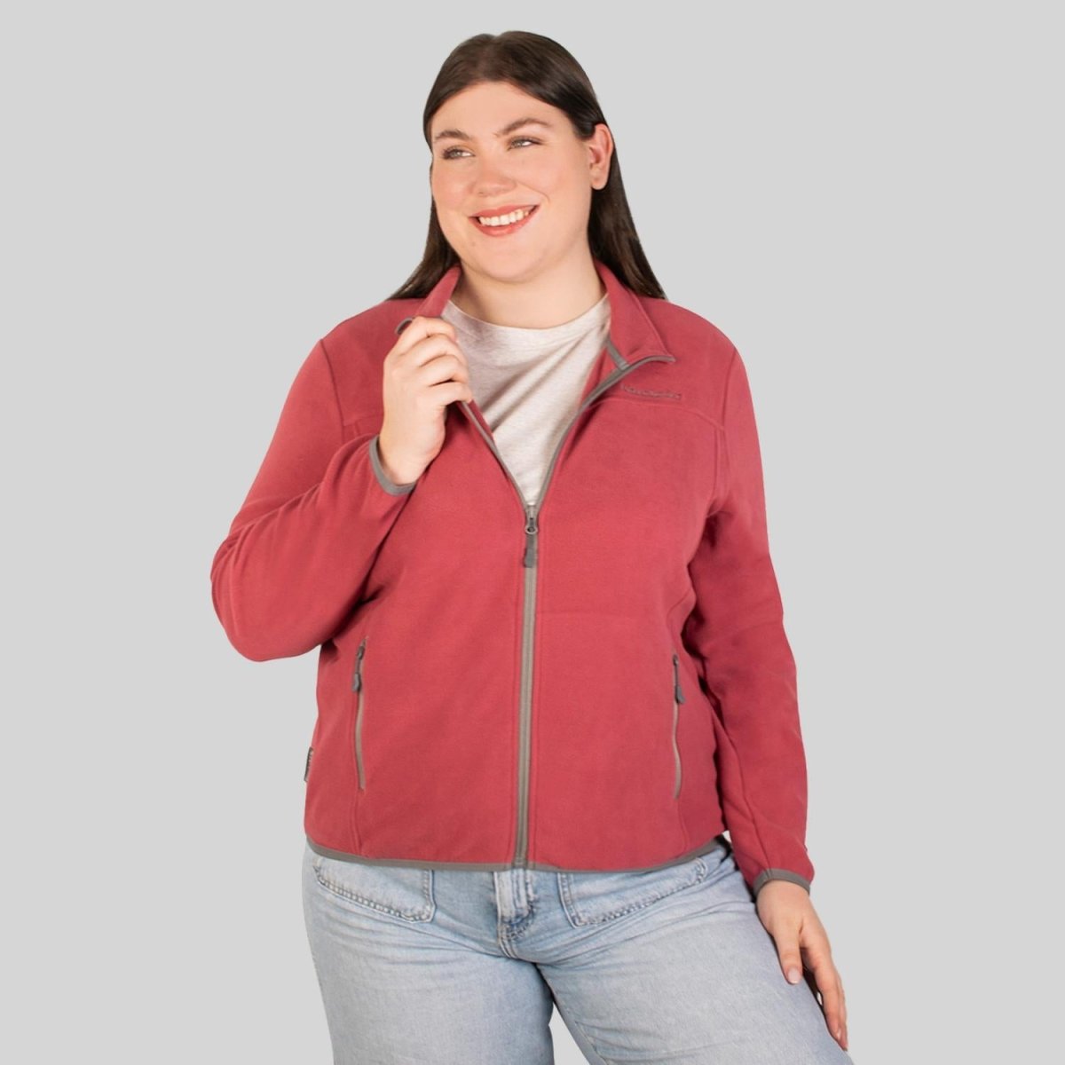 Chamarra fleece plus size para mujer con cuello alto y bolsillos Greenlander - Greenlander