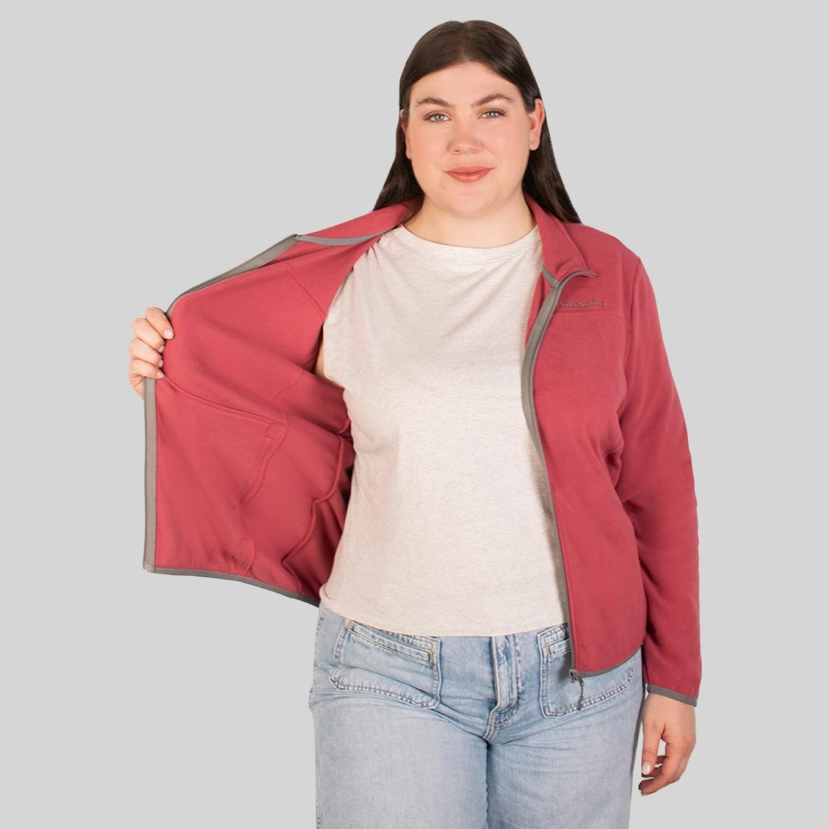 Chamarra fleece plus size para mujer con cuello alto y bolsillos Greenlander - Greenlander