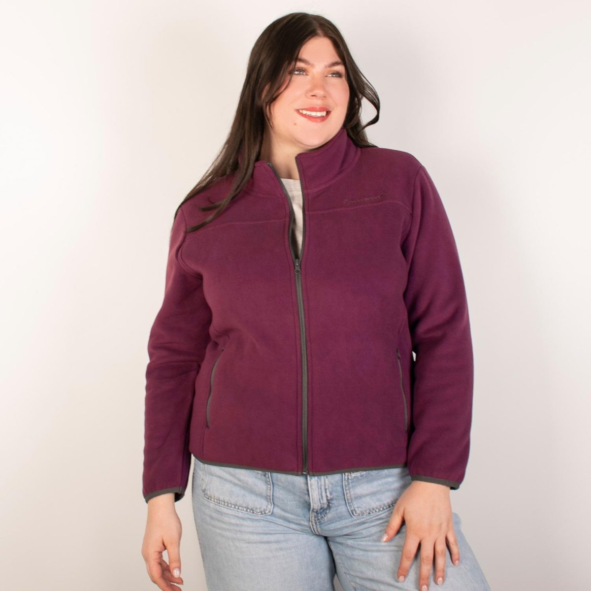 Chamarra fleece plus size para mujer con cuello alto y bolsillos Greenlander - Greenlander